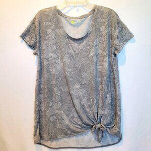 Xersion Women Shirt Abstract Monochrome Print Stretch Athleisure Sporty XL Long